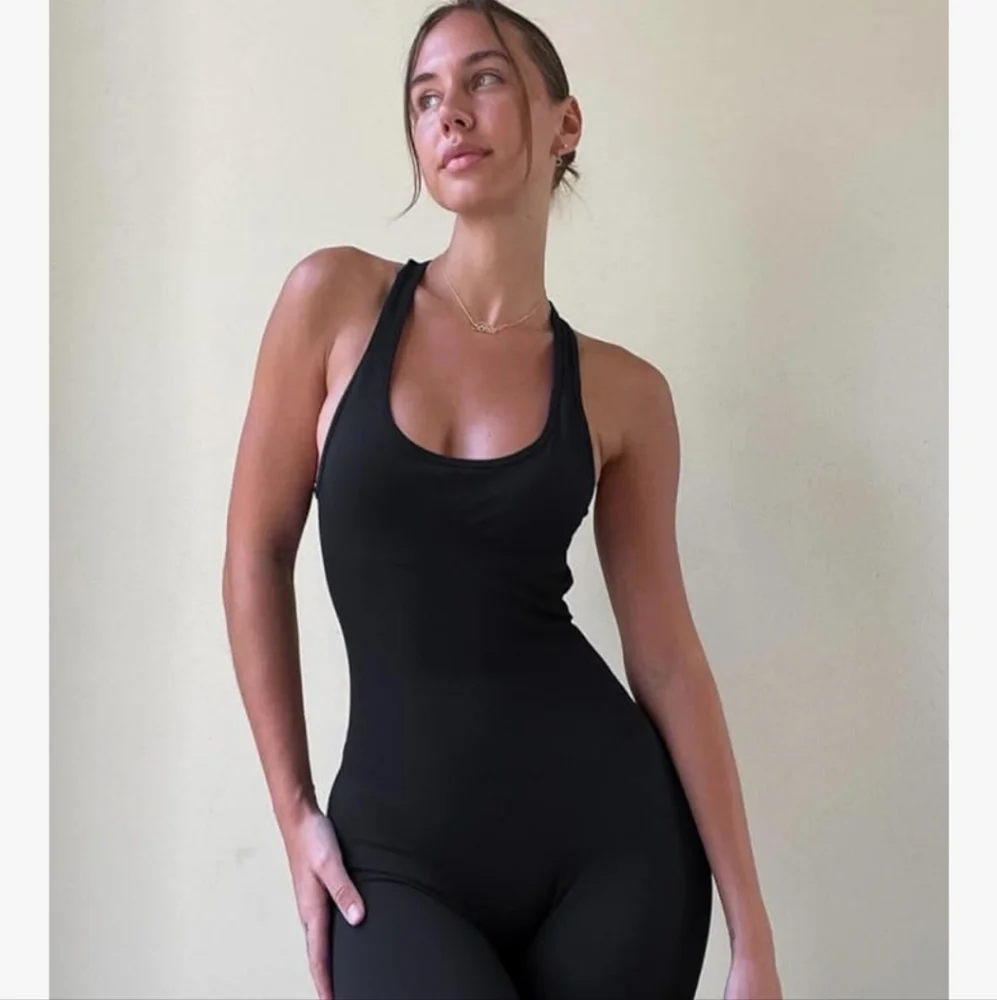 Black Racerback Jumpsuit - Picture 2 of 5
